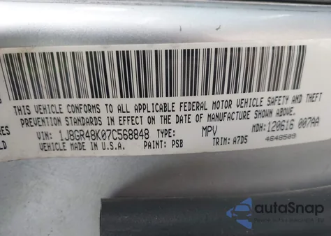 2007 Jeep Grand Cherokee Laredo from USA, damaged, VIN 1J8GR48K07C568848